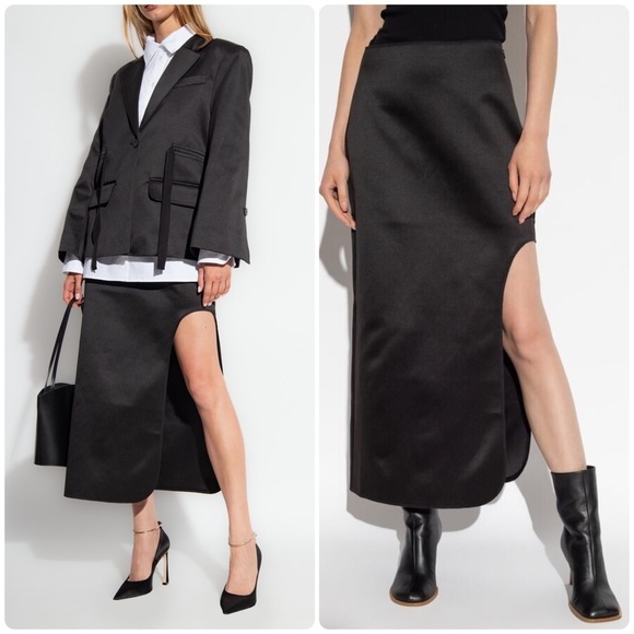 New! By Malene Birger Wick Midi Satin Skirt 🖤 size 6 NWOT! - Picture 1 of 16